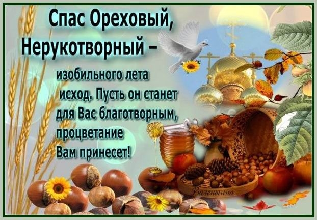 Открытка Открытки с Ореховым Спасом - Открытка с орехами, подсолнухами и медом | Красивая открытка #23