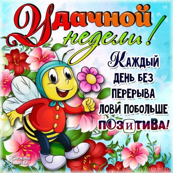 Открытка открытки с пожеланиями хорошей недели  - Открытка с пчелкой: День рождения, поздравление | Красивая открытка #4