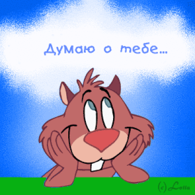 Открытка Открытки думаю о тебе - Белка на фоне голубого неба. Открытка. | Красивая открытка #28