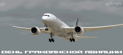Открытка Международный день гражданской авиации - Самолет на взлете: гифка с авиацией | Красивая открытка #20