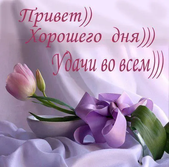 Открытка хорошего дня! - Открытка с розовыми тюльпанами и лентами | Красивая открытка #14