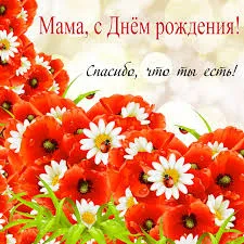Открытка С Днем Рождения мамочке! - Открытка с маками и ромашками | Красивая открытка #72