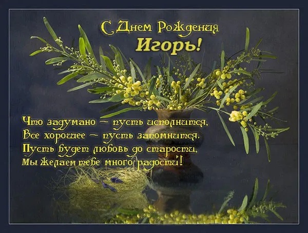 Открытка открытки с именем Игорь - Открытка с днем рождения: пышные ветви и поздравления | Красивая открытка #134