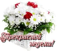 Открытка Открытки удачной недели - Открытка с белыми цветами и красными акцентами | Красивая открытка #59