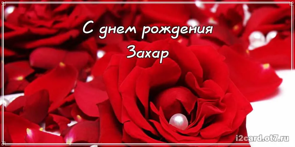 Открытка открытки с именем Захар - Открытка с красными розами и жемчугом | Красивая открытка #135