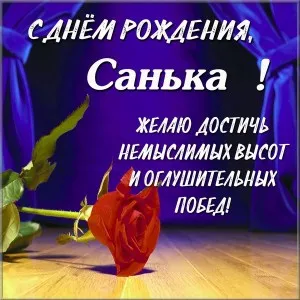 Открытка открытки с именем Александр - Поздравление с Днем Рождения: Красная роза | Красивая открытка #282