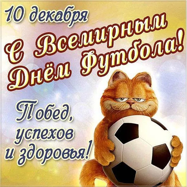 Открытка Открытки на Всемирный день футбола - Открытка с котом и мячом: С Днём Футбола! | Красивая открытка #15