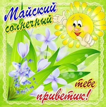 Открытка Майский - Солнечная открытка: цветы и улыбка | Красивая открытка #5