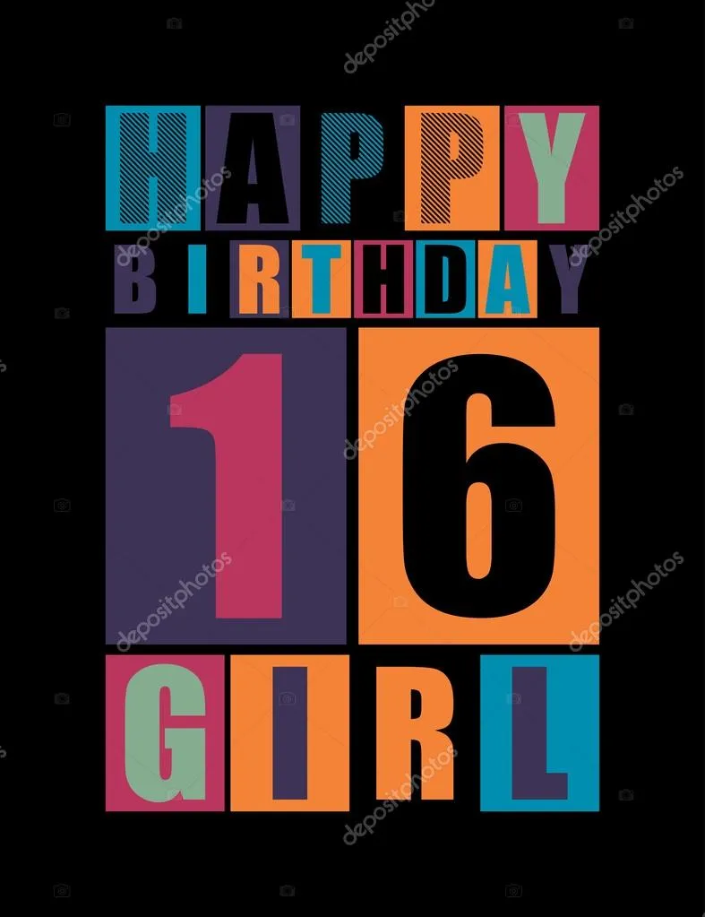 Открытка Открытки на 16 лет - Открытка с надписью "Happy Birthday Girl" | Красивая открытка #149