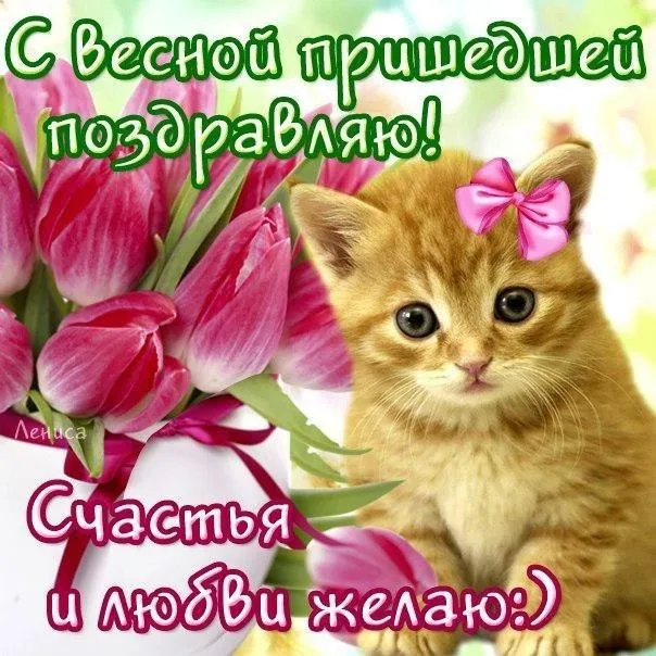 Открытка С первым днём весны - С Днём рождения! Счастья и любви! | Красивая открытка #27