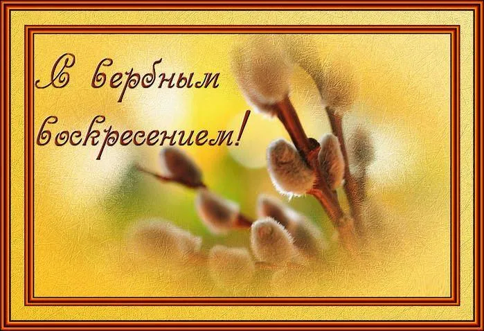 Открытка Вербное Воскресенье - Весенние вербы: Красивая открытка к празднику | Красивая открытка #244