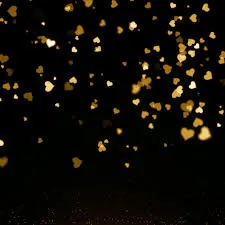 Открытка Открытки с сердечками - Золотые сердечки на черном фоне. | Красивая открытка #91