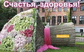 Открытка Желаю счастья - Цветущая арка из цветов и зелени | Красивая открытка #84