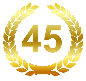 Открытка Открытки на 45 лет - Золотая открытка с цифрой 45 | Красивая открытка #161