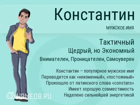 Открытка Открытки с именем Константин  - Имя Константин: значение, история, характер | Красивая открытка #54