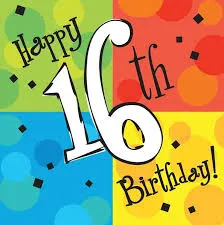 Открытка Открытки на 16 лет - С днем рождения! Яркая открытка с цифрой 16 | Красивая открытка #88