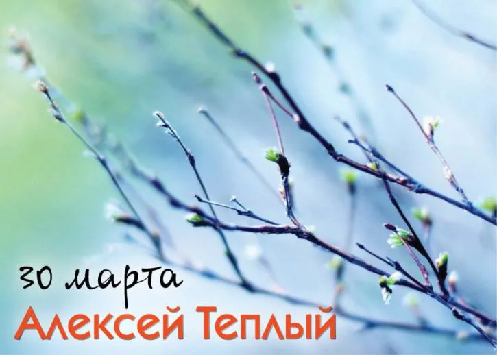 Открытка Открытки с днем Теплого Алексея - Весенние ветки с почками - открытка | Красивая открытка #5