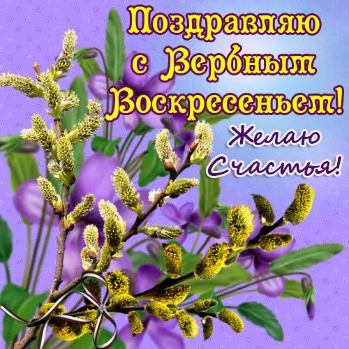 Открытка Вербное Воскресенье - Верба: Красивая открытка с цветами | Красивая открытка #314