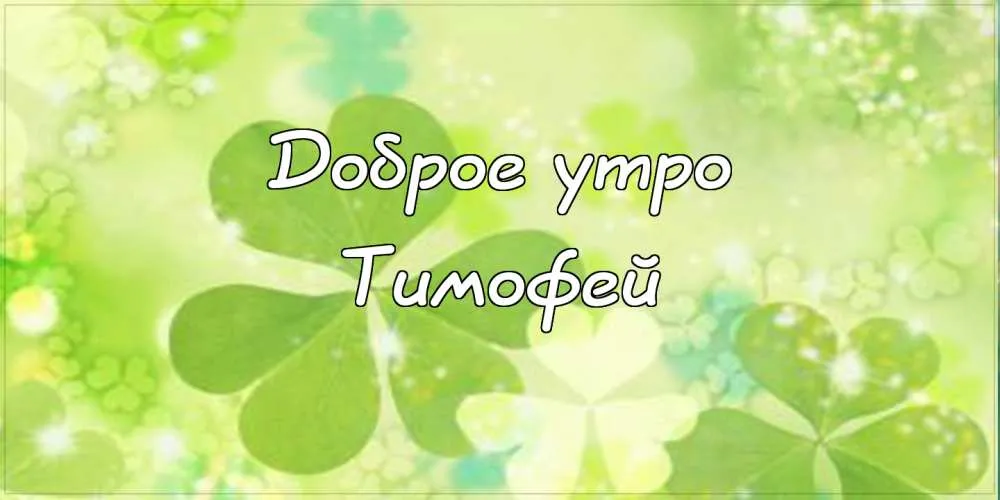 Открытка Открытки с именем Тимофей - Открытка "Доброе утро" с бабочками и зелёным фоном | Красивая открытка #122