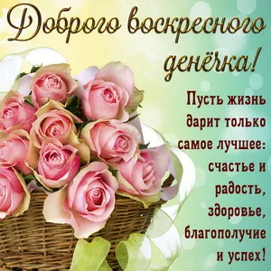 Открытка Открытки на воскресенье - Открытка: Розы в корзине - поздравление с праздником | Красивая открытка #1