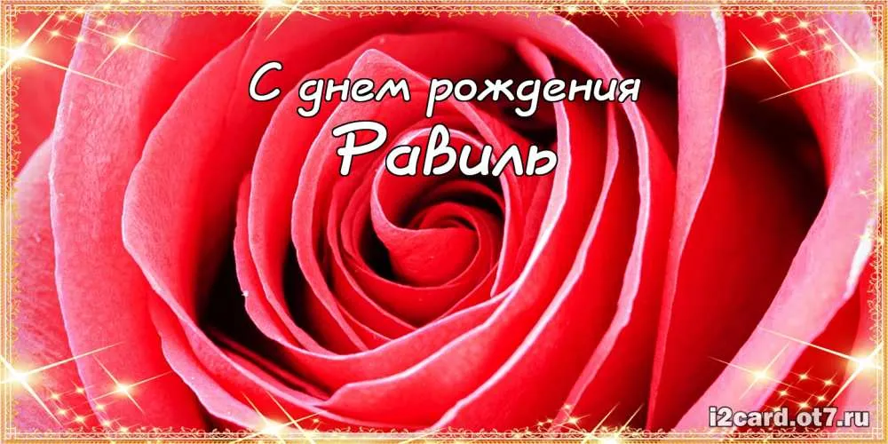 Открытка Открытки с именем Равиль - Открытка с красной розой: С днем рождения! | Красивая открытка #61