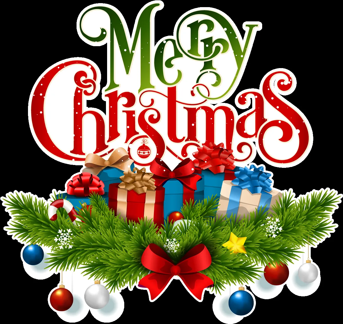 Открытка Merry Christmas - Новогодние подарки и елка | Красивая открытка #16