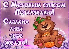 Открытка Открытки с Медовым Спасом - Открытка с милым мишкой и медом | Красивая открытка #72