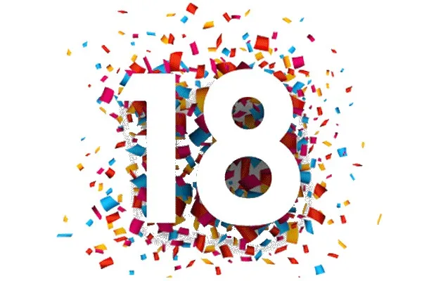 Открытка Открытки на 18 лет - Цифра 18 из конфетти | Красивая открытка #76
