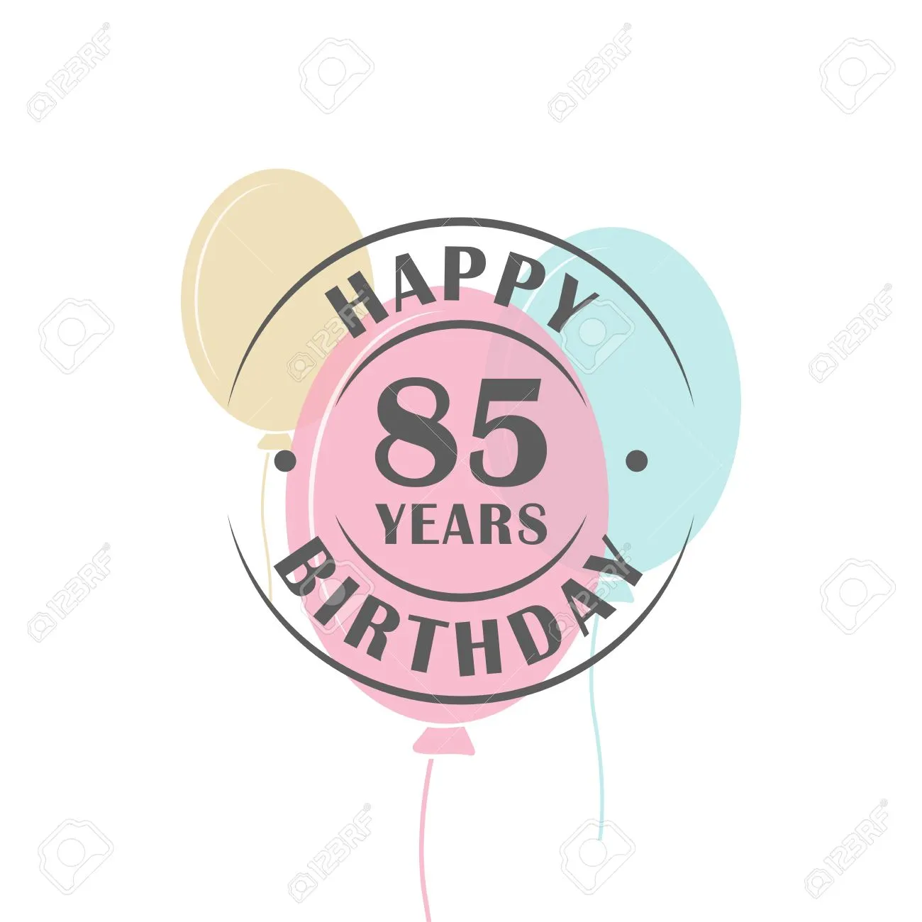 Открытка Открытки на 85 лет - Открытка на 85 лет: Воздушные шары и поздравления | Красивая открытка #26