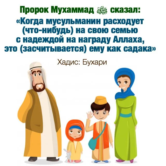 Открытка Отношения в семье - Открытка с мусульманской семьей | Красивая открытка #75