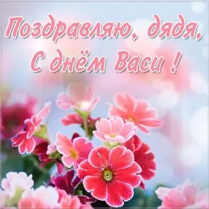 Открытка открытки с именем Василий - Яркая открытка с цветами: красные и розовые цветы | Красивая открытка #244