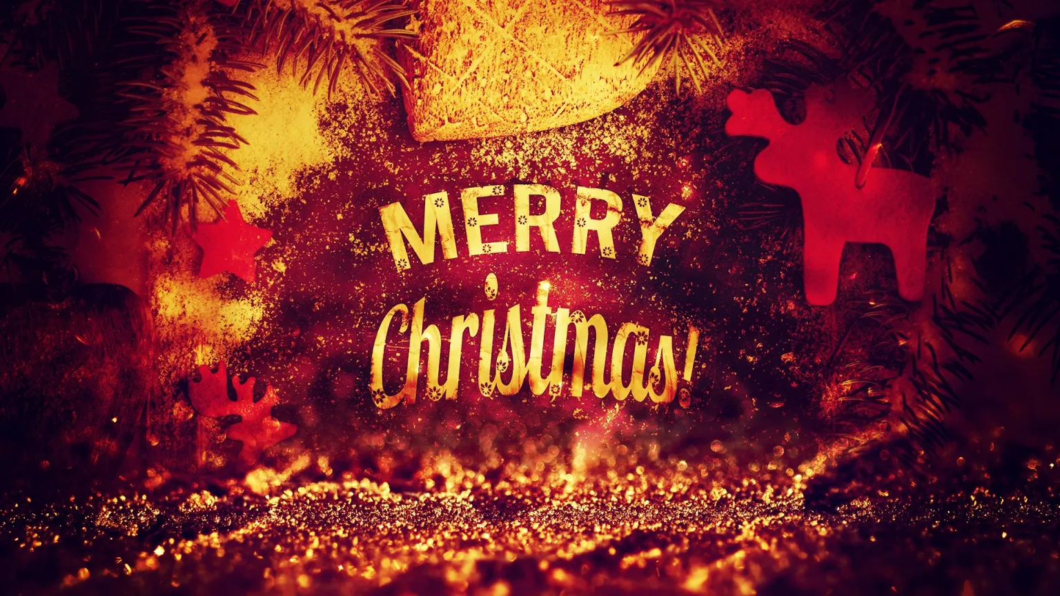 Открытка Merry Christmas - Мерри Крисмас: Праздничная открытка с оленями | Красивая открытка #42