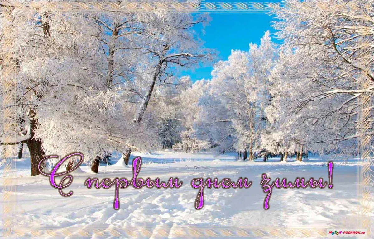 Открытка С первым днём зимы - С новым годом! | Красивая открытка #71