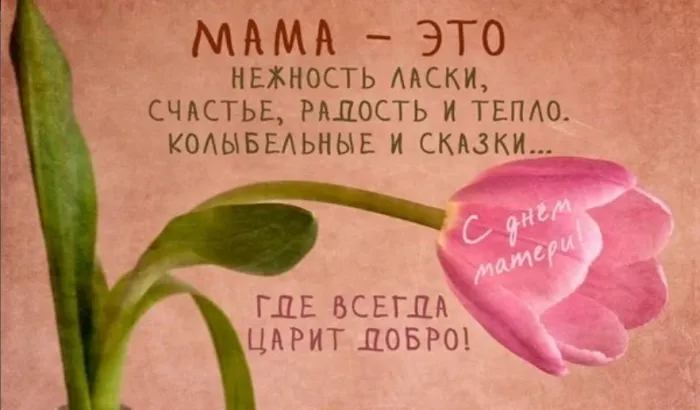 Открытка С Днем Матери! - Открытка "С днем мамы": Нежные тюльпаны - поздравления | Красивая открытка #46