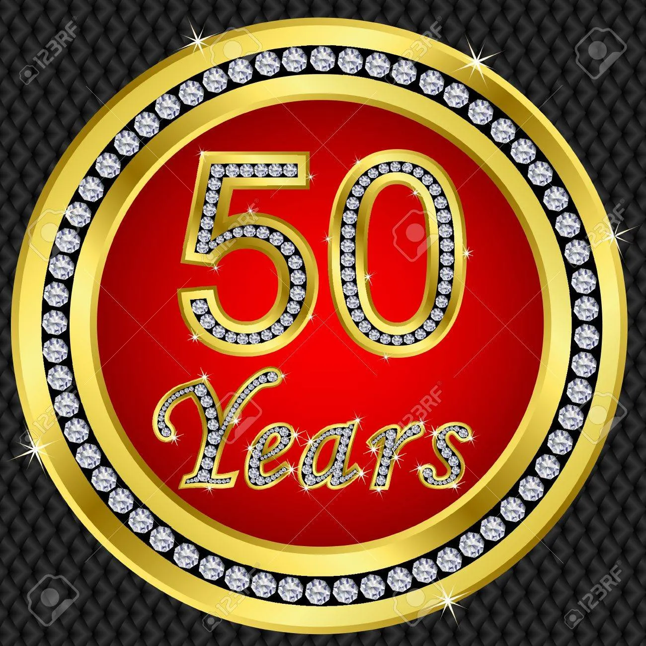 Открытка Открытки на 50 лет - Золотая открытка с надписью "50 Years" | Красивая открытка #197