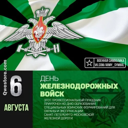 Открытка День Железнодорожных Войск - День Железнодорожных Войск: Открытка с Военной Символикой | Красивая открытка #18