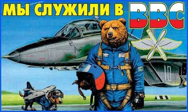 Открытка С днем ВВС России - Медведь-пилот и самолет: Оригинальная открытка | Красивая открытка #68