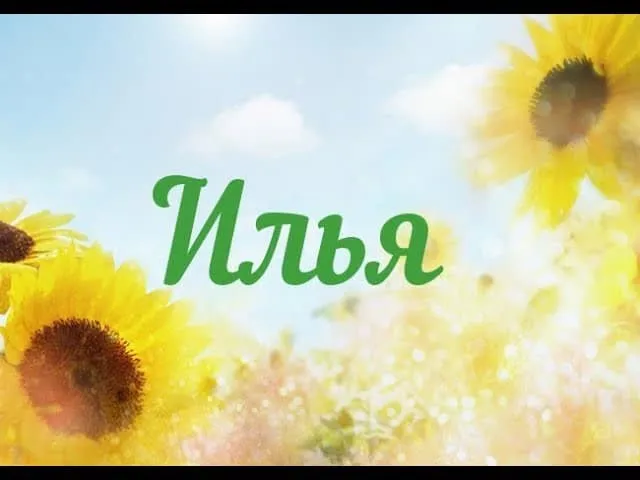 Открытка Открытки с именем Илья - Открытка с подсолнухами на фоне неба | Красивая открытка #217