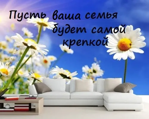 Открытка С ромашками - Полевые цветы и уютная гостиная | Красивая открытка #107