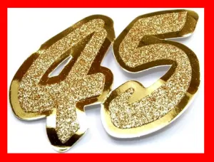 Открытка Открытки на 45 лет - Золотые цифры "45" | Красивая открытка #114