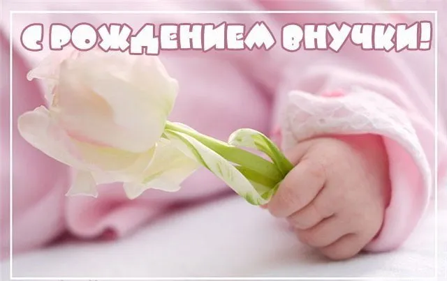 Открытка С Днем рождения внучки - Новорожденный: Нежные ручки и цветы | Красивая открытка #40