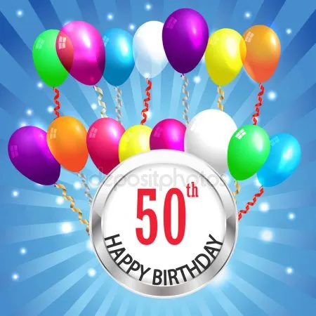 Открытка Открытки на 50 лет - Открытка с днем рождения: 50 лет, шарики | Красивая открытка #78
