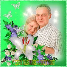 Открытка Открытки с днем бабушек и дедушек - Открытка: С днем свадьбы! Лилия и голубые цветы. | Красивая открытка #39