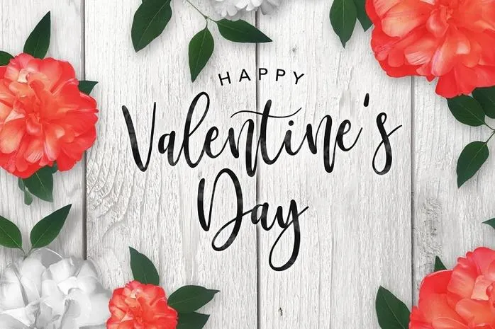 Открытка День Святого Валентина - Открытка с красными розами и надписью «Happy Valentines Day» | Красивая открытка #12