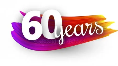 Открытка Открытки на 60 лет - Открытка 60 лет: Яркий дизайн с мазками | Красивая открытка #109