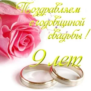 Открытка Открытки на Фаянсовую/Ромашковую свадьбу 9 лет - Свадебные открытки: кольца и роза | Красивая открытка #45