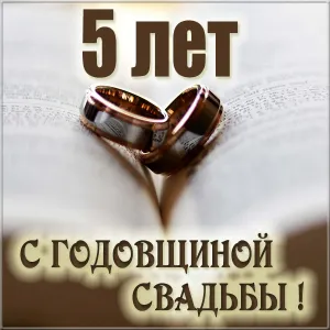 Открытка Открытки на Деревянную свадьбу 5 лет - 5 лет свадьбы: Открытка с обручальными кольцами | Красивая открытка #61