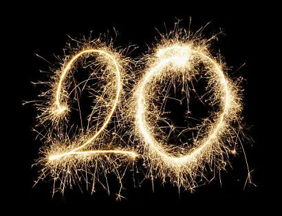Открытка Открытки на 20 лет - Фейерверк цифры 20  Праздничные открытки | Красивая открытка #111