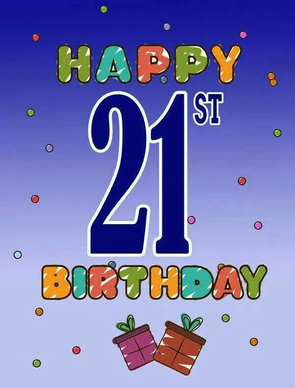Открытка Открытки на 21 год - Открытка с надписью «Happy Birthday» | Красивая открытка #29