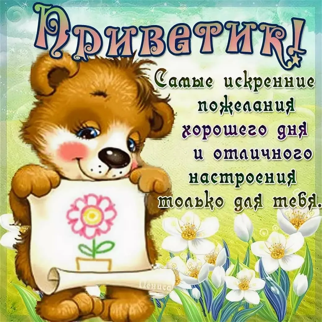Открытка Привет - Милые поздравления с Днем рождения. Самые искренние пожелания! | Красивая открытка #68